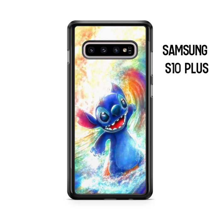 Coque de téléphone - Coque en Folie - Compatible Samsung Galaxy S10 PLUS Stitch Disney Lilo et Stitch Dingo Ref 418 nero