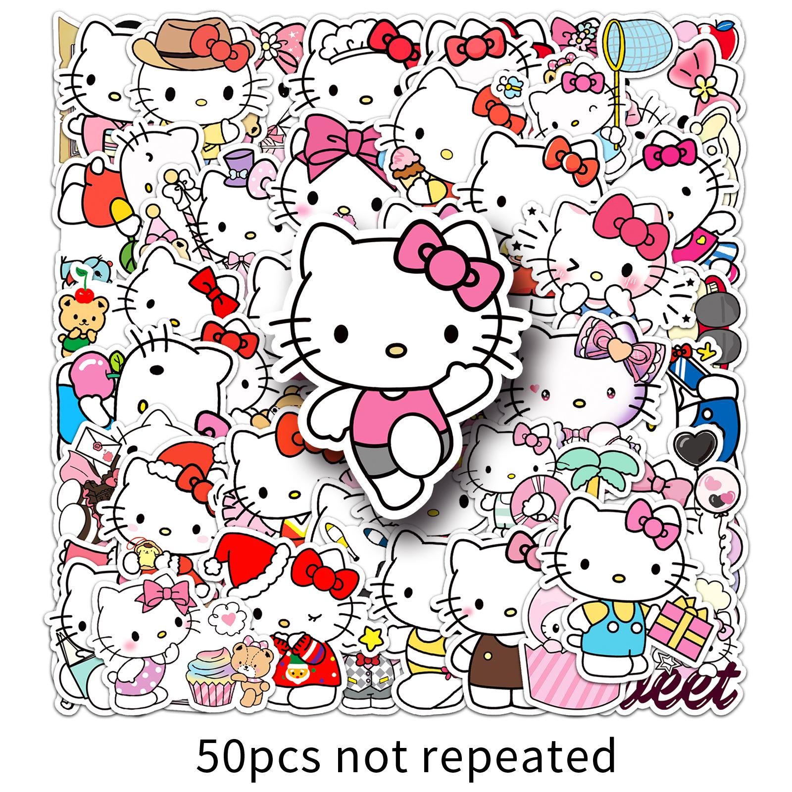 

50 Cute Sanrio Kitty Cat Graffiti Stickers for Phones & Suitcases