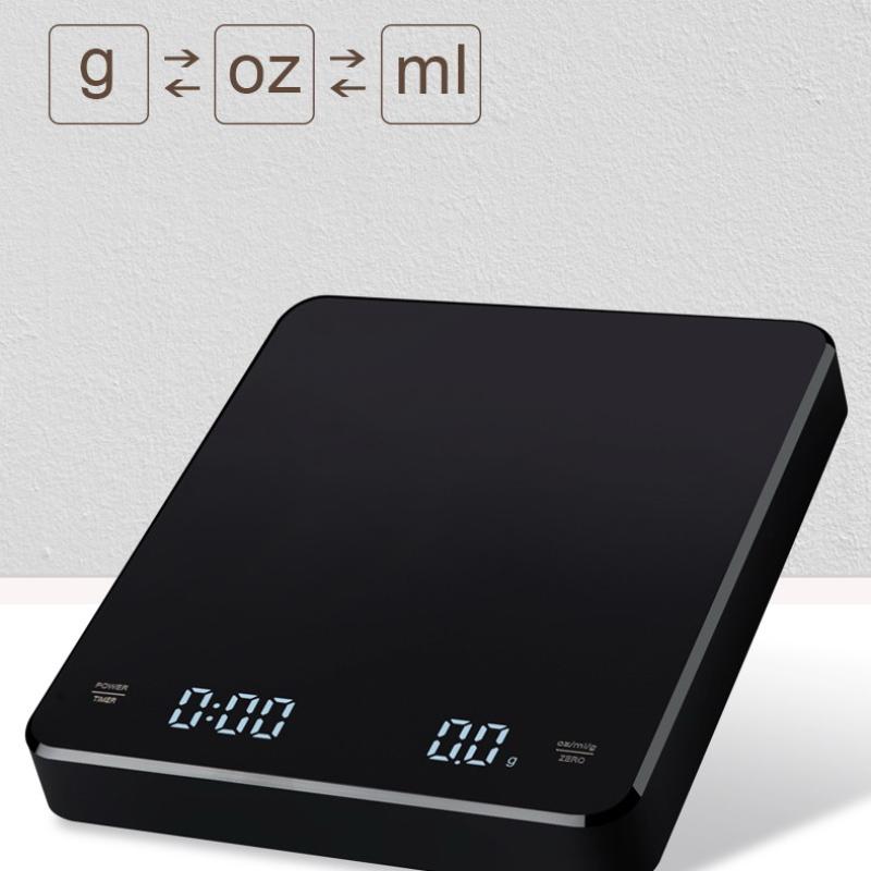 Usb Digital Coffee Scale Rechargeable Led Screen 0.1G High Accuracy Kitchen Espresso Brewing Measuring Timer Scale Home Cafe Use
