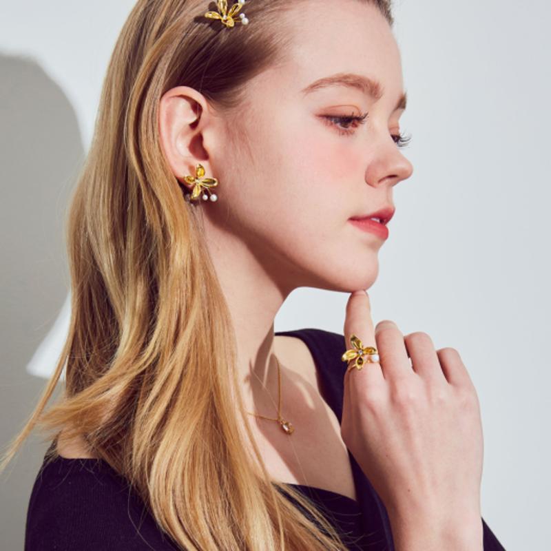 Dana Burton Rose Geranium Hairpin