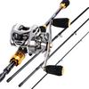 Lure Fishing Rod Combo Baitcasting Reel Freshwater Carbon Magnetic Brake 11+1BB Smooth Blue Tackle
