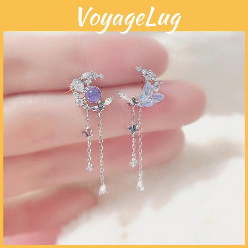 Animalinspired Butterfly Dangle Earrings With Rhinestones For Daily Wear Women
