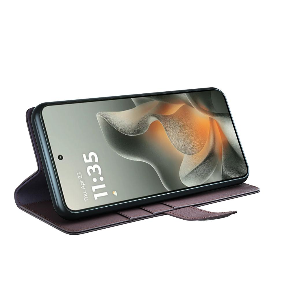 Etui do Motorola Edge 70 5G Prawdziwa Skóra Dzielona Pokrowiec na Telefon z Portfelem i Podstawką