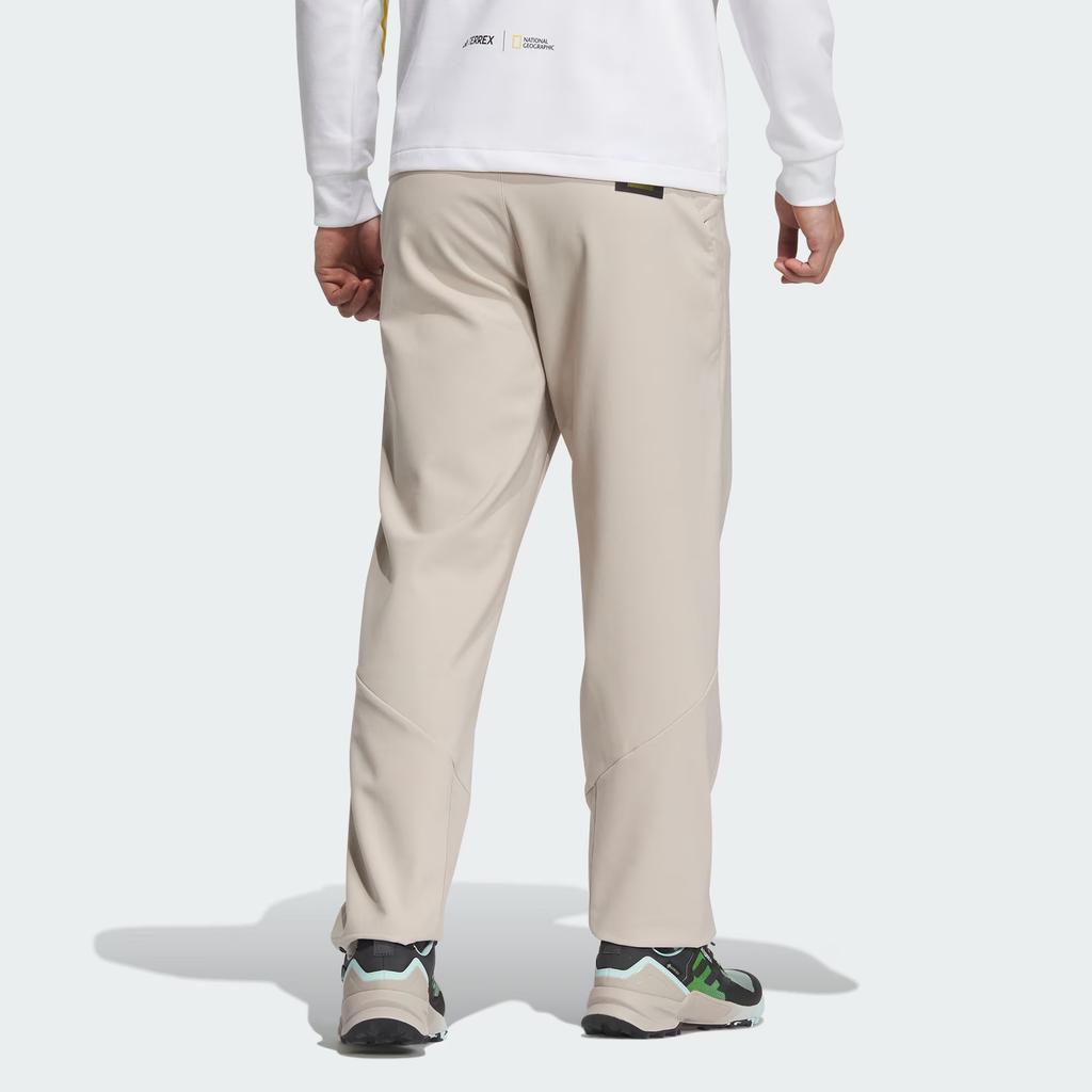 adidas X National Geographic Collaboration National Geographic Soft Shell Letter Print Outdoor Sports Long Pants Men Pants Light-Brown IL8991