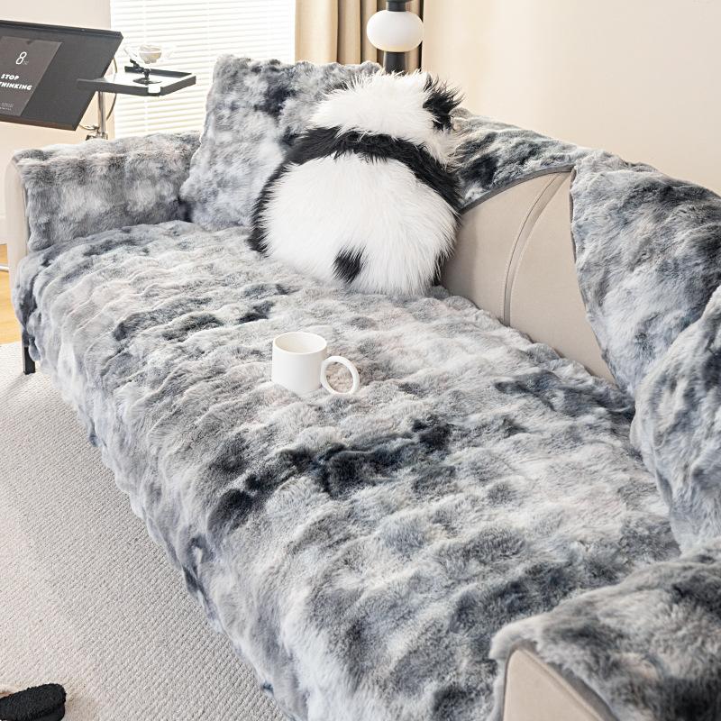 Gradual Change Of Color Sofa Cushion Winter Plush Thickened Warm  New Sofa Cover Simple Modern Sofa Seat Cushion