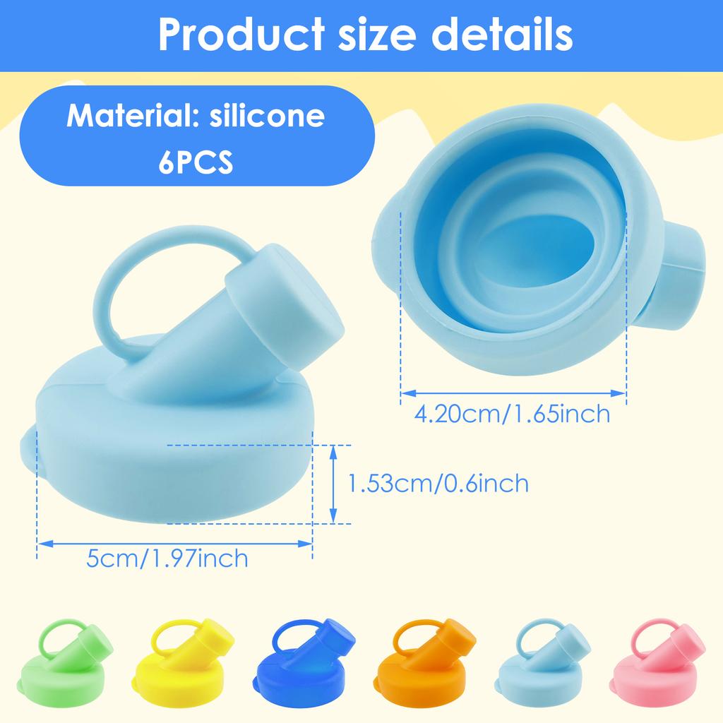 6Pcs Silicone Milk Bottle Dispenser Caps 48mm Diameter Leak Proof Silicone Milk Bottle Dispenser Lids for Glass Jugs Beverages