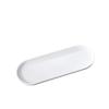 Japanese White Rectangular Ceramic Plate for Sushi or Desserts