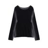 European and American style, new women's clothing, fashionable, versatile, fading effect printed long-sleeved knitted sweater