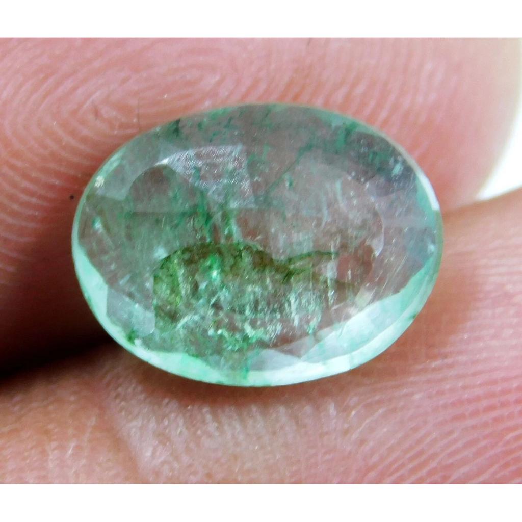 Certified 3.20 Ct Natural Colombian Green Emerald Oval Cut Loose Gemstone++