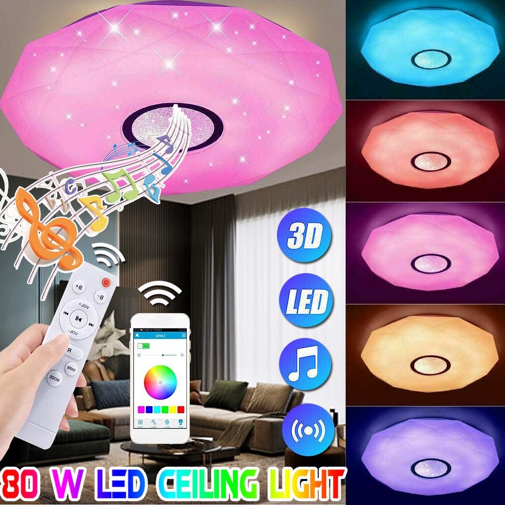 200W WiFi Modern RGB LED Ceiling Lights Home Lighting APP Bluetooth Music Light Bedroom Lamps Smart Dimmable Music Ceiling Lamp