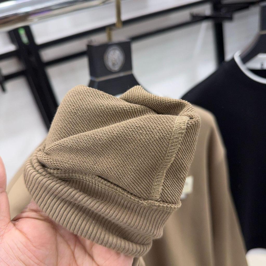 H Family 84% Cotton Autumn Round Neck Long Sleeve Hoodie for Mid-Age and Youth - Solid Color, Casual Warm Base Layer (3Y073A)