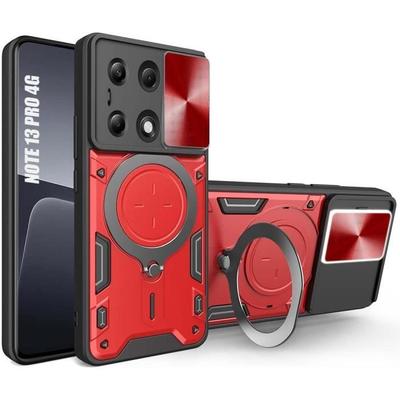 Case - E.F.CONNECTION - for Xiaomi Redmi Note 13 Pro 4G - Shockproof Armor - Rotating Stand - Red
