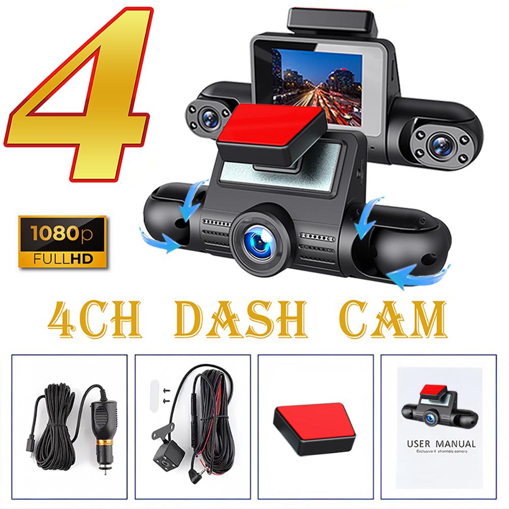 3/4 Channels Car DVR New 1080P HD Dash Cam for Cars Video Recorder Night Vision 2.0 Loop Recording Black Box Car Assecories