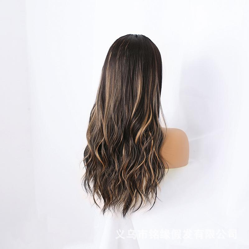 Bybrana Ladies Gradient Color Big Wave Midpoint Synthetic Hair Daily Wear