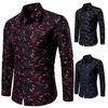 Casual Women Turn Down Collar Long Sleeve Leaf Print Buttons Slim Plus Size Shirt