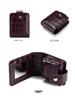 Crocodile Pattern Portable Cowhide Makeup & Coin Pouch with Mirror