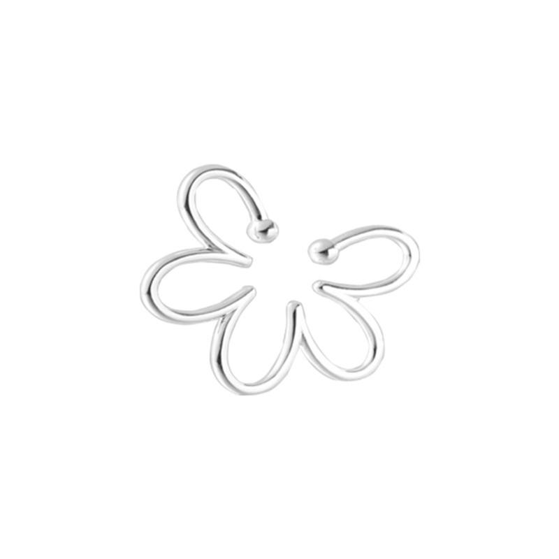 

Серьги-клипсы на кость уха в виде цветка серебристого цвета, клипсы для ушей без прокола для женщин и девушек, серьги-клипсы на хрящ без прокола 1