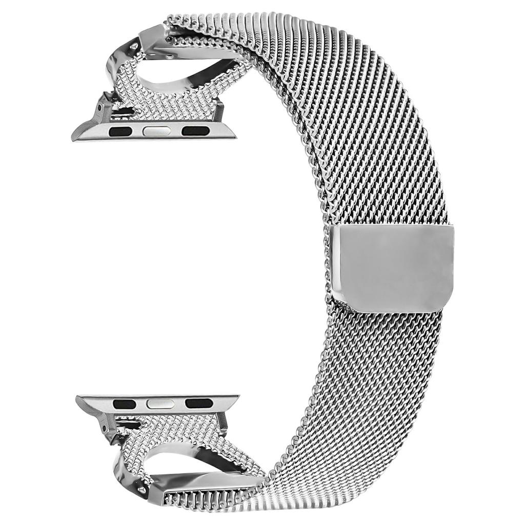 Uhrenarmband für Apple Watch Series 10 Ultra 9 8 7 SE 6 5 4 3 2 1 46 mm 49 mm 45 mm 44 mm 42 mm Milanese Silber Metallband Strass-Dekor