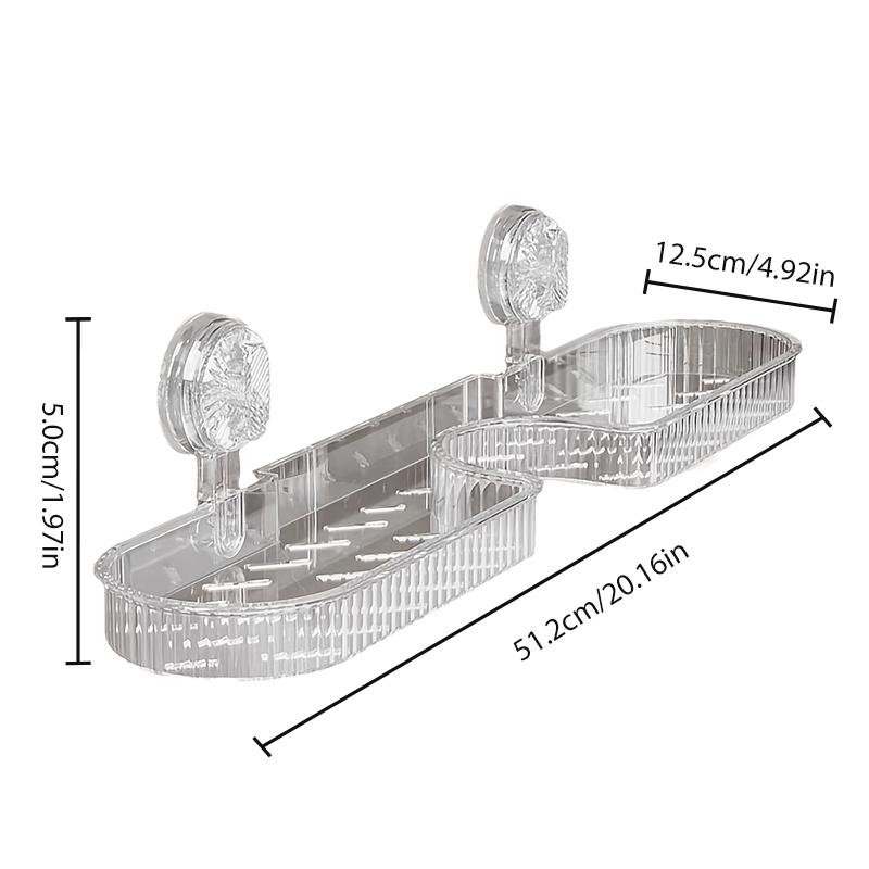 Shower Suction Cup Shelf Basket Light Glacier Pattern One Second Installation bathroom Organizer Storage Rotating To Suck Remove