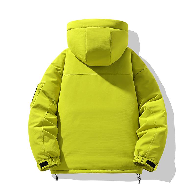 Loose men's and women's same tooling outdoor windproof jacket winter new hooded high-quality down jacket Korean version