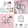 Adorable Cartoon Ghost Shaped Metal Brooch Cute Halloween Series Pin For All