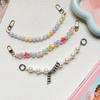 Color Pearl Mobile Phone Case Portable Chain Diy Lanyard Bow Love Wind Lanyard Anti-Drop Small Fresh