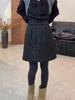Women's Black Padded High-Waisted Slimming Short Skirt - Fashionable Versatile Autumn/Winter Style