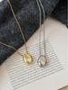 1pc Minimalist Oval Pendant Necklace, Suitable For Women's Daily Wear