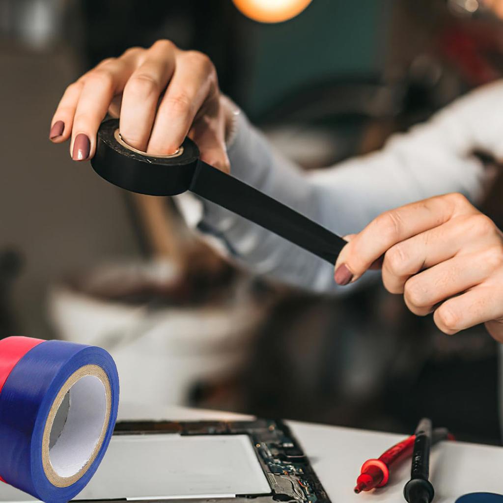 6 st Regnbågsfärgad Vinyl Nålrandstejp, 16mmx6m/0.63x236 tum för Elektriker, Skolgym Markering Golv, Hantverk, Fordon