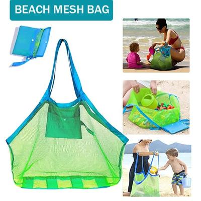 Multicolor Large Mesh Beach Bag, Sand-Away Portable Tote With Convenient Hanging Hole, Breathable  Foldable Storage For Toys