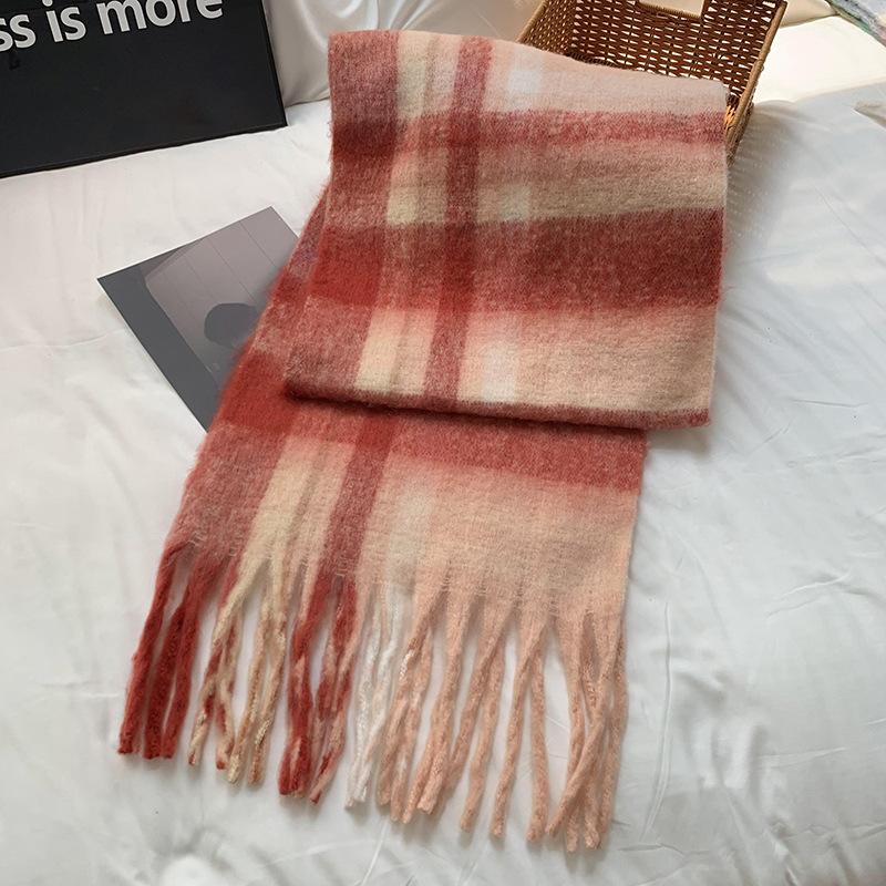 Knitted scarf Thickened warm scarf Women's winter high-end warm scarf Scarf Shawl