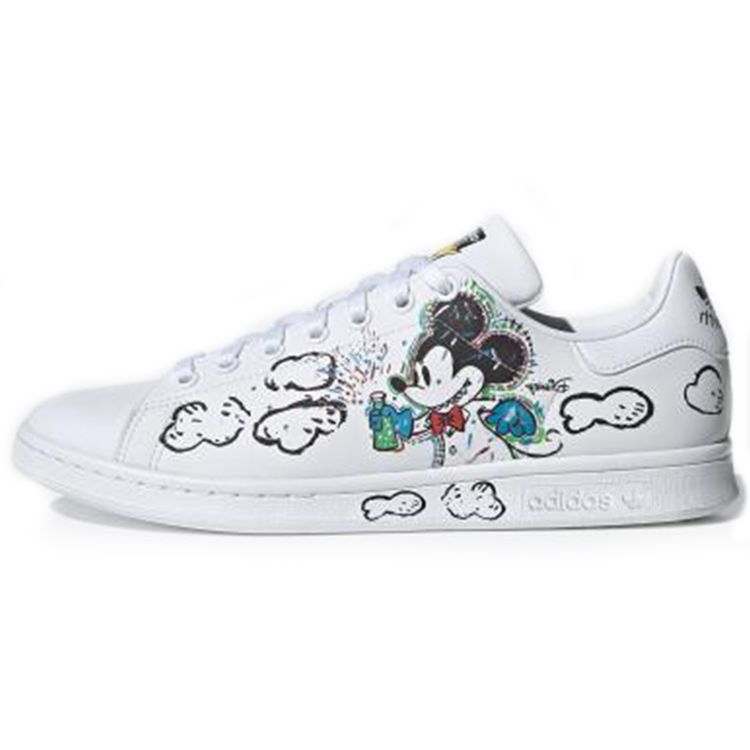 Adidas Kasing Lung X Disney X Stan Smith Labubu Mickey Mouse Unisex Sneakers White Cloud-White Core-Black GZ8841