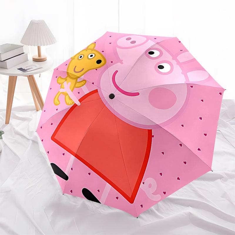 

Peppa Pig Automatic Opening and Closing Umbrella with 3-Fold Design, 8-Bone Iron Frame - Perfect Outdoor Gift for Fans, Travelers, and Daily