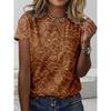 Summer Round Neck 3D Flower Print Top Fashionable Casual Short Sleeved Women's T-shirts