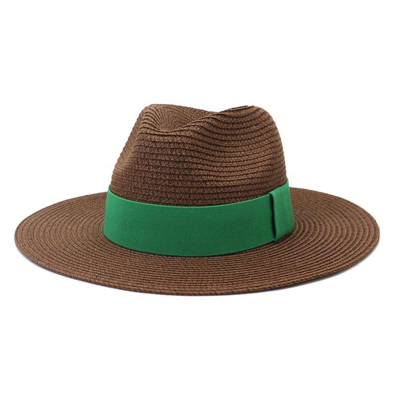 Spring and summer outdoor travel seaside sunshade big-brimmed straw hat men and women British style jazz hat CMDJS