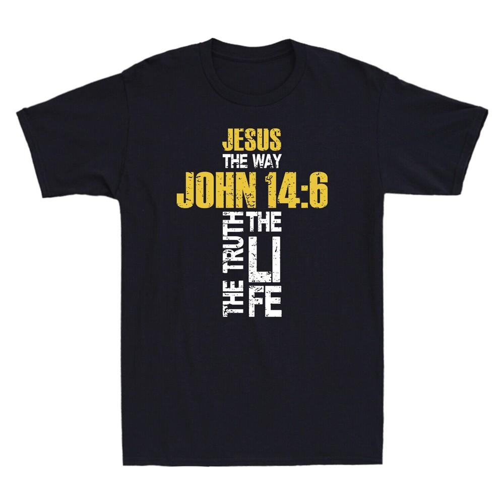 Jesus The Way Truth Life John 146 Christian Bible Verse Retro Unisexs Tshirt Tee S