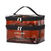 Women's Double-Layer Waterproof Cosmetic Travel Bag - Large Capacity & Portable