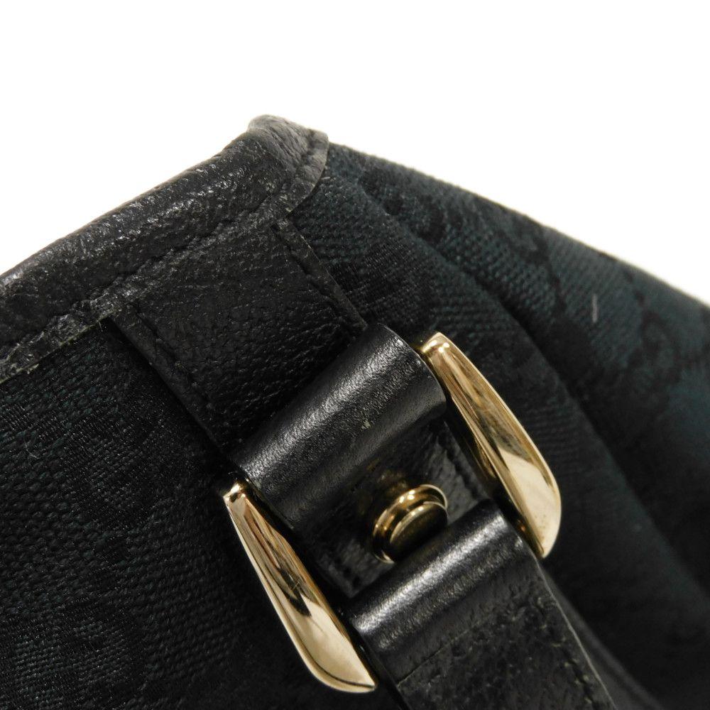 Used Abbey Tote 9539 130736 7924 Logo Double G Calfskin Shoulder Bag in GG Canvas Black Women's from Japan AUTHENTIC