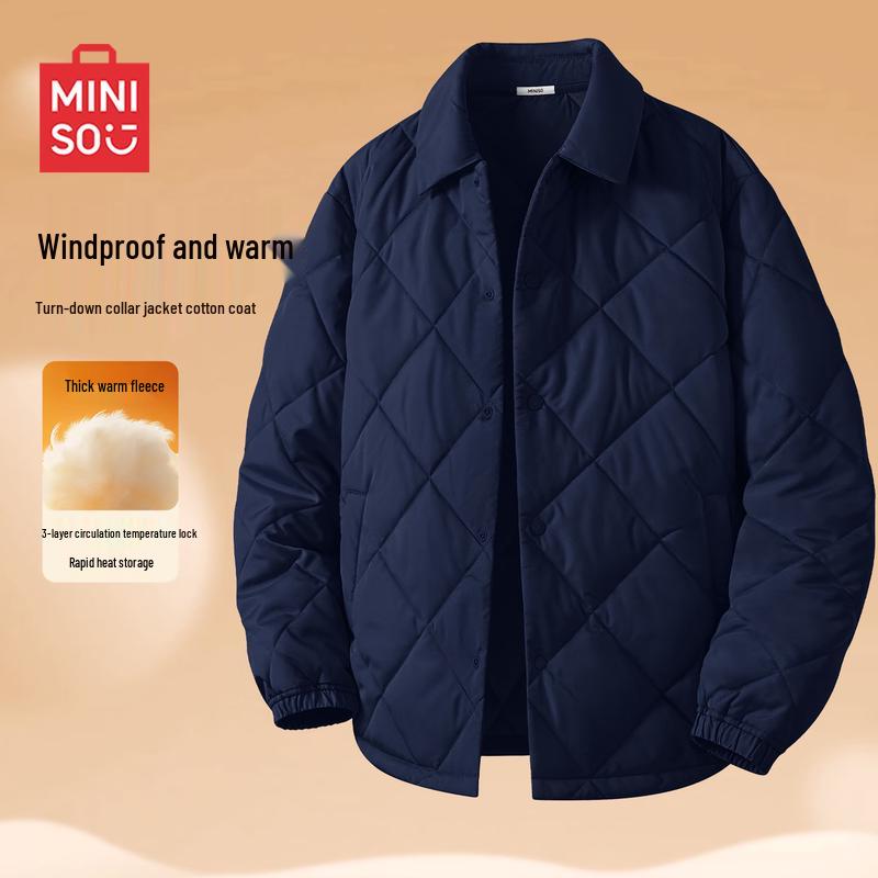 MINISO Мужская американская ретро зимняя куртка с флисовой подкладкой и утеплителем 2XL