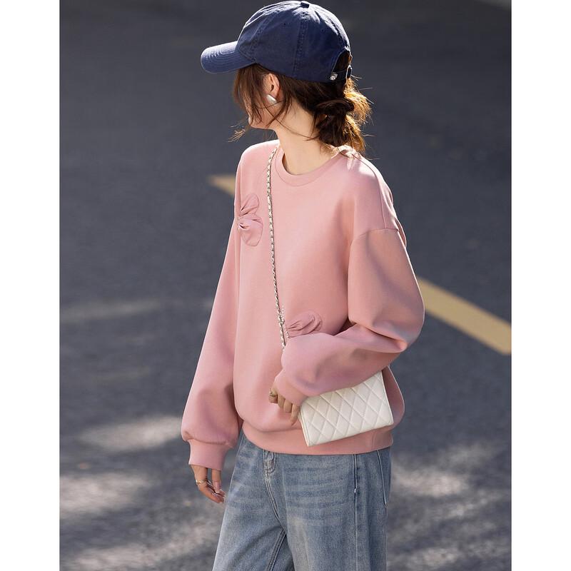 Demana Spring 3D Butterfly Appliqué Beaded Air Layer Sweatshirt