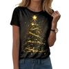 Merry Christmas Women's Printed T-shirt Fashion Round Neck Short Sleeve