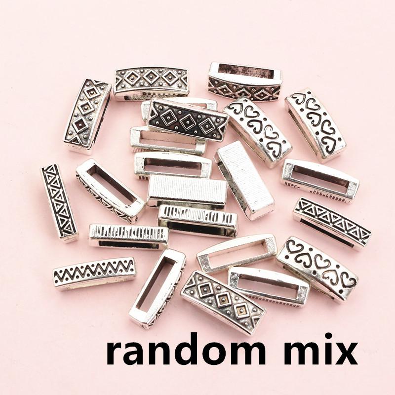 20pcs DIY Handmade Beads Tube Bails Pendants Jewelry Making DIY Necklace Antique Silver Color Bails Pendant Charm Connector