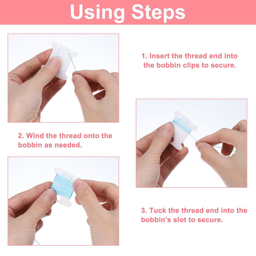 uxcell 360pcs Embroidery Thread Bobbins, Plastic Cross Stitch Thread Organizer Holder Card, Craft DIY Sewing Thread Organizer Tool Storage, White