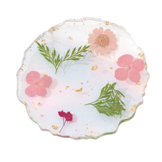 

Real Dried Flowers Coaster Heat-Resistant Cup Mat for Home Kitchen Transparent Resin Handmade DIY Decor Unique Gift for Women C