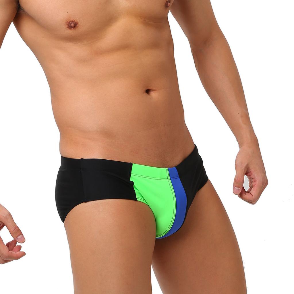 Pánské plavky pruhované plavky značky Bew Color Block Swimwear Nylon Quick Dry