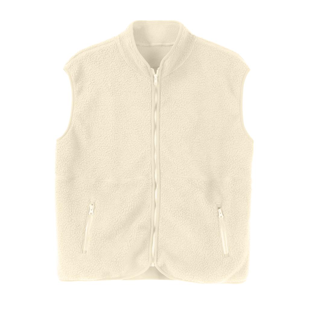 Motevarm ermeløs vest for kvinner glidelås fleecejakke