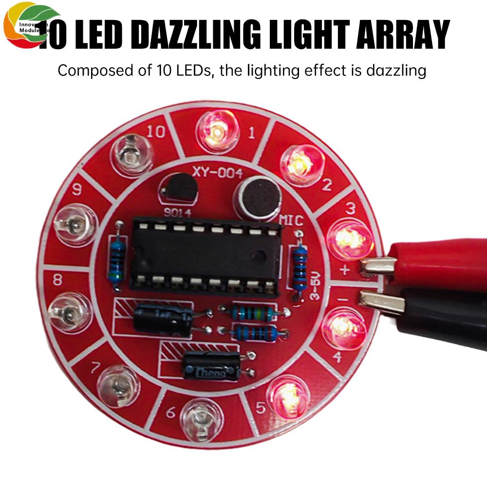 1-1pcs DC 1-1V Voice-Activated Rotating LED Running Light DIY Electronics Kit Soldering Practice Board with Components