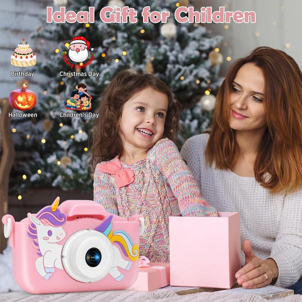 Kids Camera, Christmas Birthday Gifts for Kids, Toddler Camera Toys, 3 4 5 6 7 8 9 Year Old Girl Gifts, Camera for Kids, Multifunctional Digital