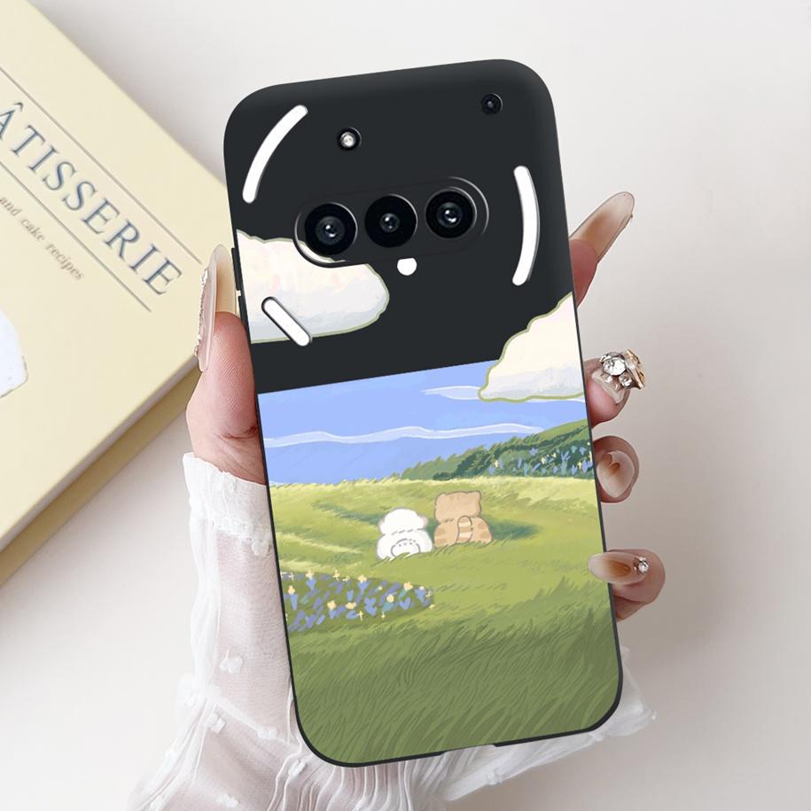 Para Funda Nothing Phone 3A A059 Lindo Dibujo Animado Panda Astronauta Silicona Suave Negro Mate Cubierta Para Nothing Phone3a Pro A059P Fundas