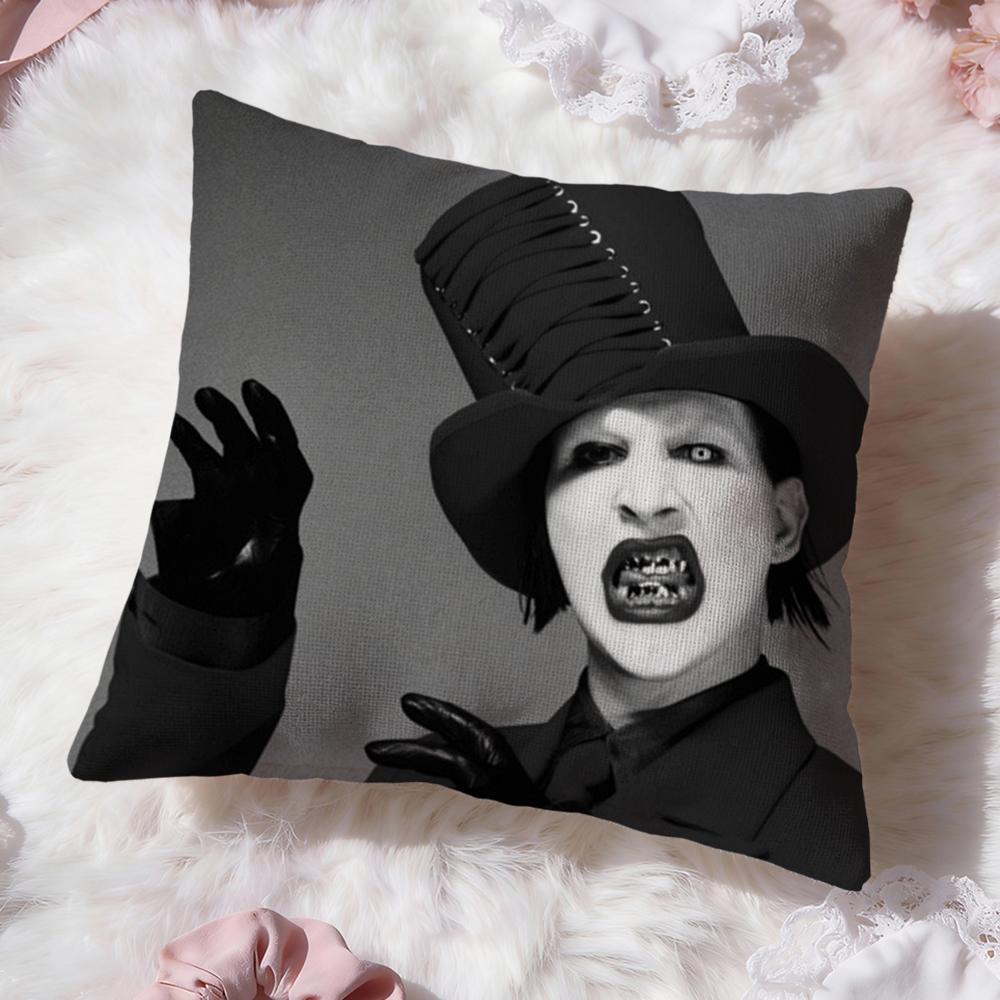 Federa Cuscino Singer M-Marilyn M-Manson Comfort Premium Design Reversibile Due in Uno per Qualsiasi Stanza e Interno Auto